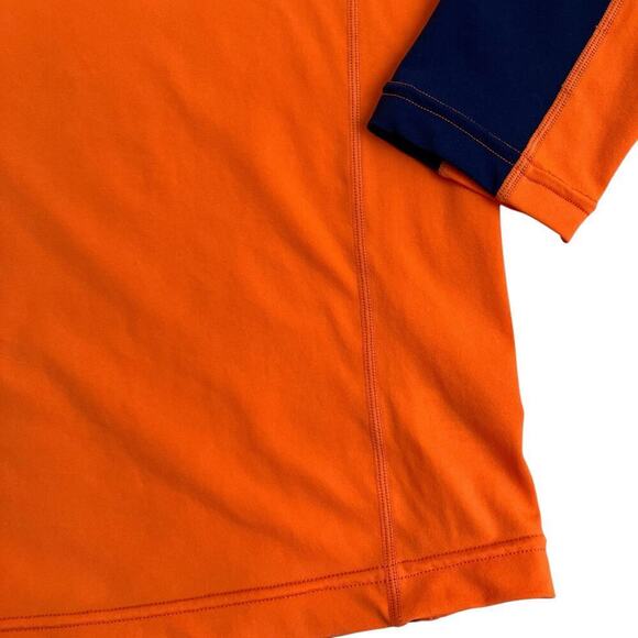 Coolibar Mens Sz M UPF 50+ Aqua Suntect Rashguard Long Sleeve Shirt Orange Navy - Picture 5 of 16